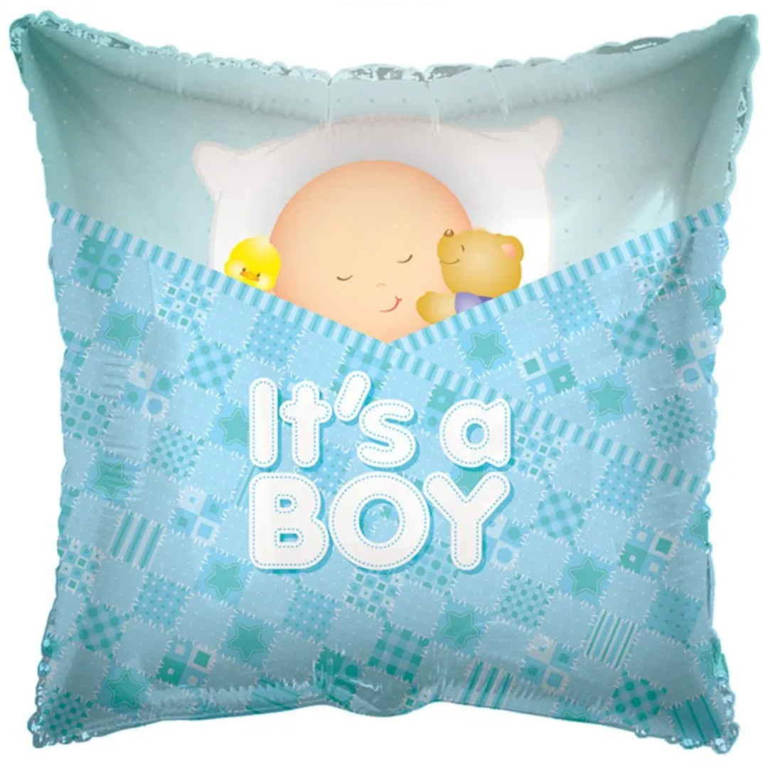 Foil Balloon 18" Square Baby Boy - Tiger Feet Ireland