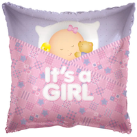 Foil Balloon 18" Square Baby Girl - Tiger Feet Ireland