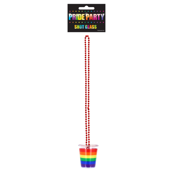 Rainbow Pride LGBTQ+ Shot Glass with Necklace