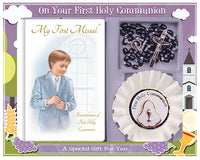Communion Gift Set Hardback Book/Rosary/Rosette - Tiger Feet Ireland