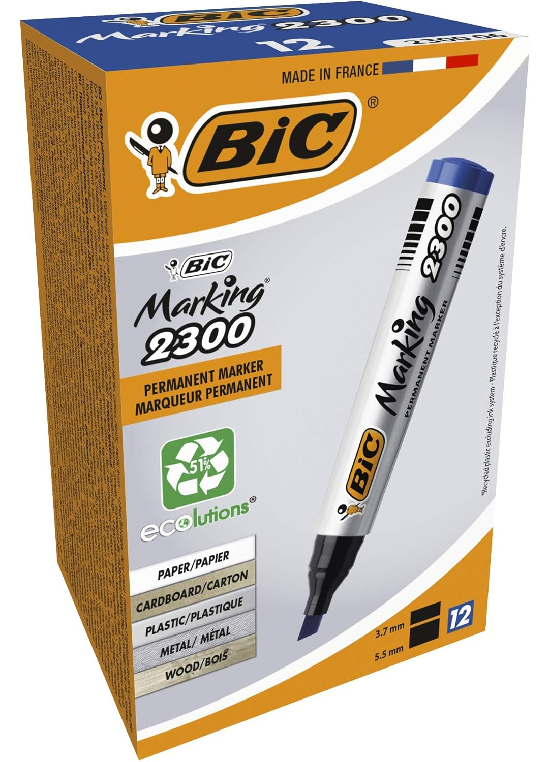 12pk BIC Marker 2300 Blue - Tiger Feet Ireland