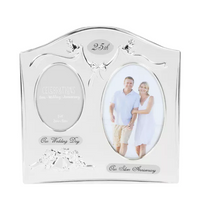 Photo Frame  Silver Plated Double Anniversary 25th - Tiger Feet Ireland
