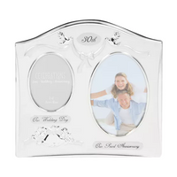 Photo Frame  Silver Plated Double Anniversary 30th - Tiger Feet Ireland
