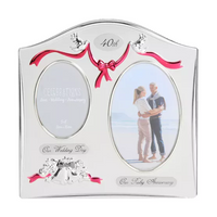 Photo Frame  Silver Plated Double Anniversary 40th - Tiger Feet Ireland