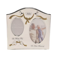 Photo Frame  Silver Plated Double Anniversary 50th - Tiger Feet Ireland