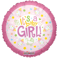 Foil Balloon 18" Round It's A Girl - Tiger Feet Ireland