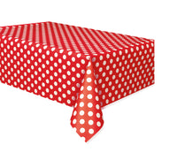 Plastic Tablecover 54x108" Ruby Red Dots - Tiger Feet Ireland