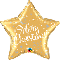 Foil Balloon 20" Star Merry Christmas - Tiger Feet Ireland
