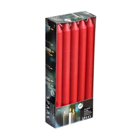 10pk 8hr. Household Candle 21/240 Red - Tiger Feet Ireland