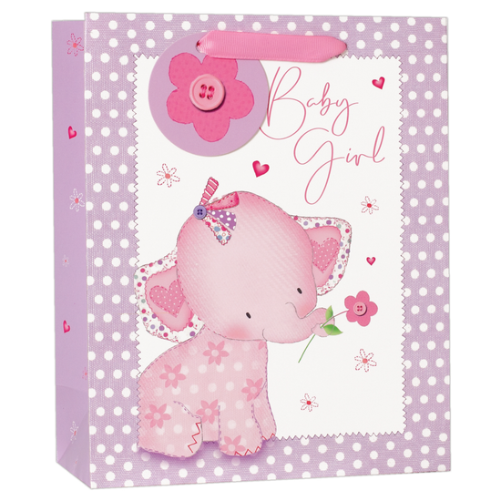 6pk Giftbags Meduim Baby Girl