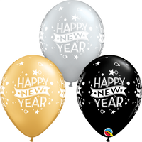 25ct Latex Balloons 11" Happy New Year Confetti - Tiger Feet Ireland