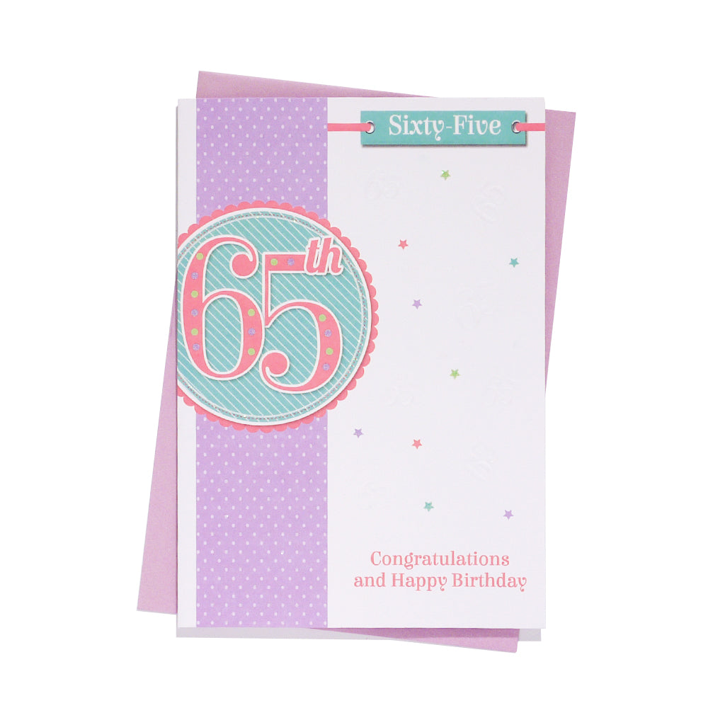 6pk Cards C50 Birthday Age 65 - Tiger Feet Ireland
