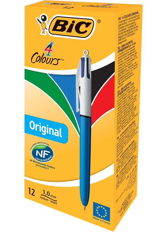 12pk BIC 4 Colour Pens