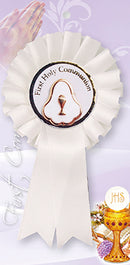 6pk Communion Rosette Pearl Medal - Tiger Feet Ireland