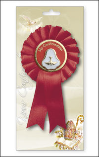 6pk Confirmation Rosette Pearl Medal - Tiger Feet Ireland