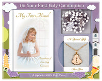 Communion Gift Set Hardback Book/Rosary/Necklet - Tiger Feet Ireland