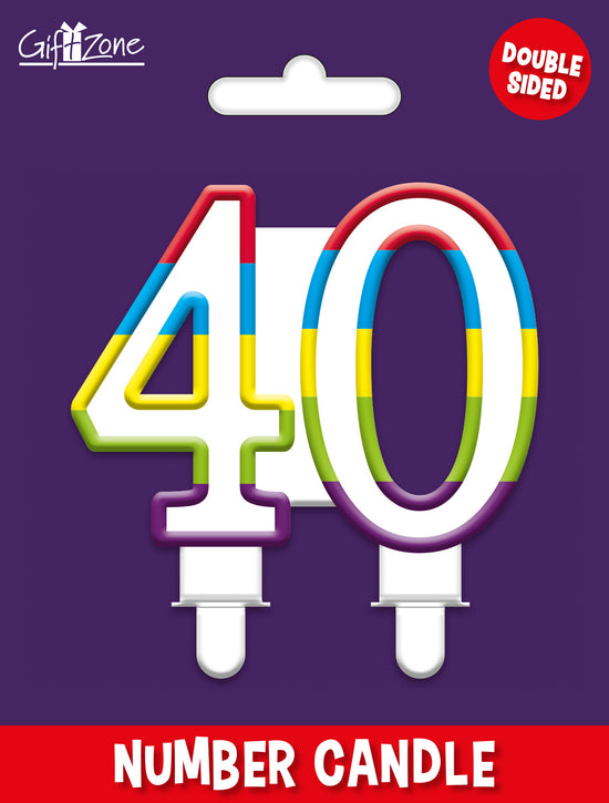 Number Candle Glitter Age 40 6pk