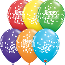 Latex Balloons 11" Rainbow Birthday Confetti 25pk - Tiger Feet Ireland