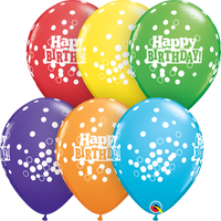 Latex Balloons 11" Rainbow Birthday Confetti 25pk - Tiger Feet Ireland