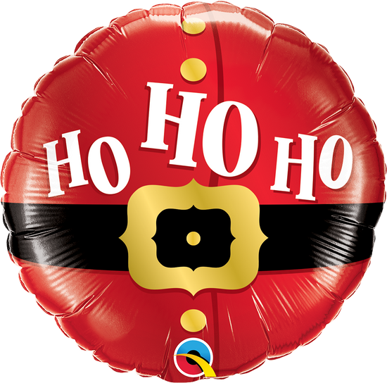 Foil Balloon 18" Round Ho Ho Ho Santa's Belt