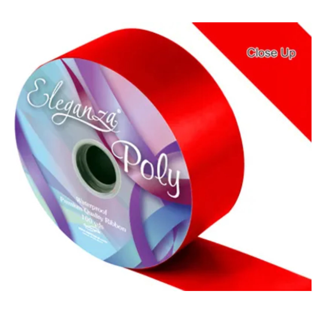 Poly Ribbon 50mm x 100yds Radiant Red - Tiger Feet Ireland