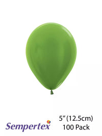 Sempertex Metallic Lime Green 5" Latex Balloons 10