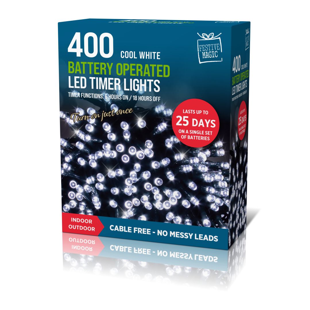 LED Timer Lights 400 White