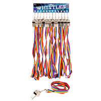 12pk Whistle Metal 5.5cm Pride Cord - Tiger Feet Ireland