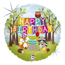 Foil Balloon 18" Round Woodland Birthday - Tiger Feet Ireland