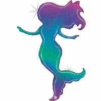 Foil Balloon Supershape 52" Glitter Holo Mermaid - Tiger Feet Ireland