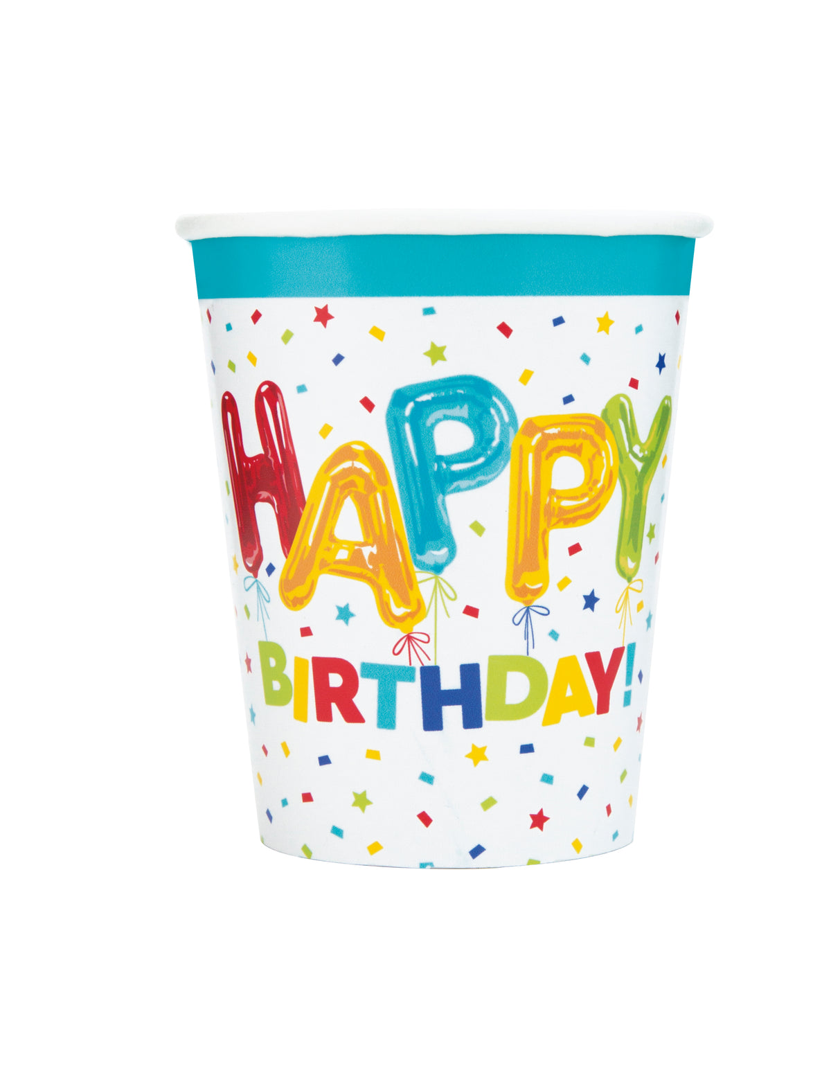 8ct Paper Cups 9oz. Happy Birthday Balloon - Tiger Feet Ireland