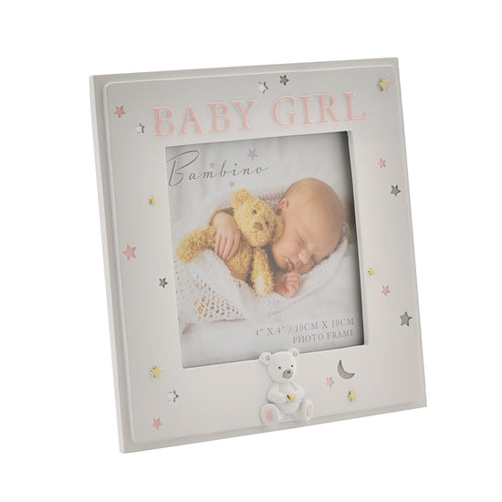 Bambino Resin Photo Frame Baby Girl 4"x4