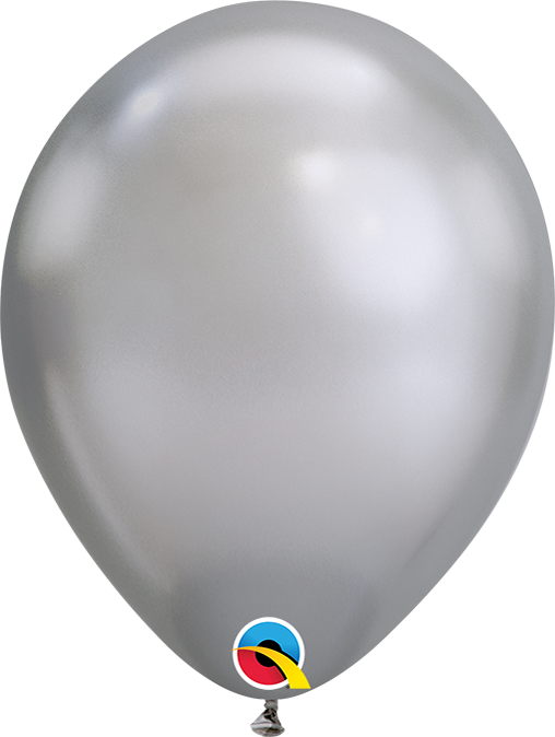 100ct Latex Balloons 7" Chrome Silver - Tiger Feet Ireland