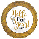Foil Balloon 18" Round Gold Glitter New Year - Tiger Feet Ireland