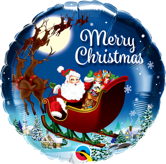 Foil Balloon 18" Round Christmas St. Nick