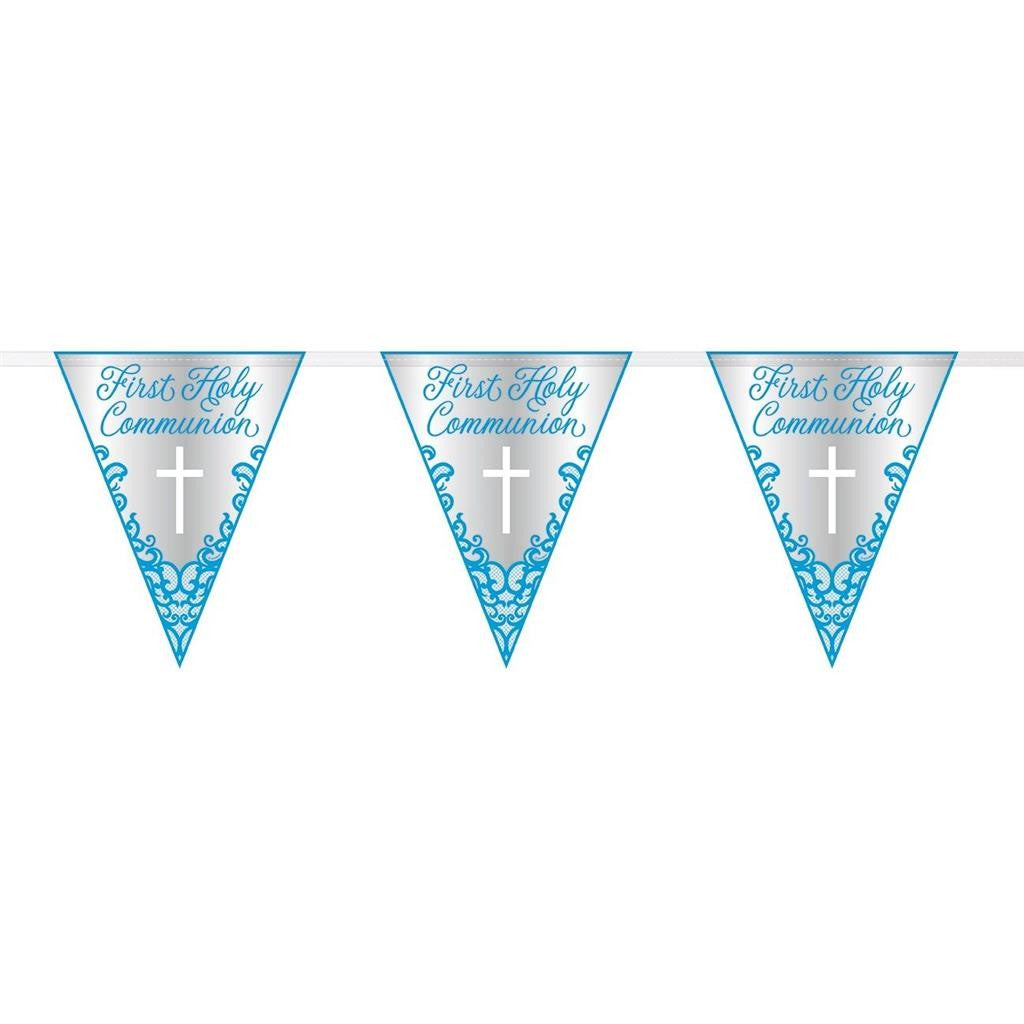 12pk 9ft Flag Banner Blue 1st Holly Communion - Tiger Feet Ireland