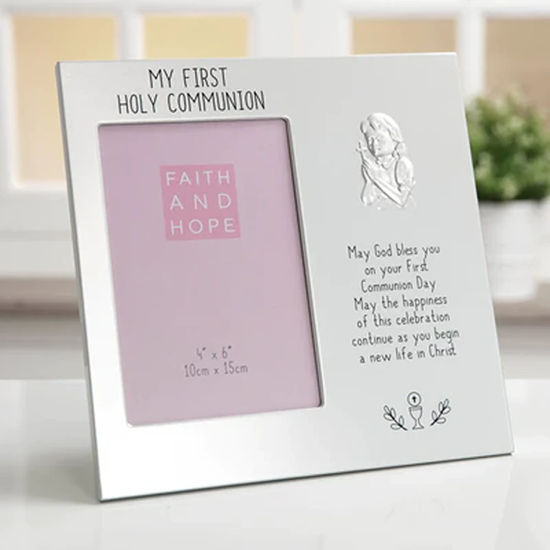 Faith & Hope Alum 1st Comm Frame Girl 4" x 6