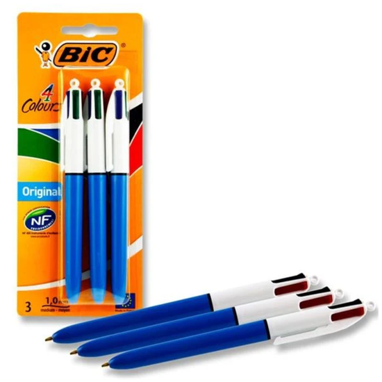 3pk BIC 4 Colour Pens