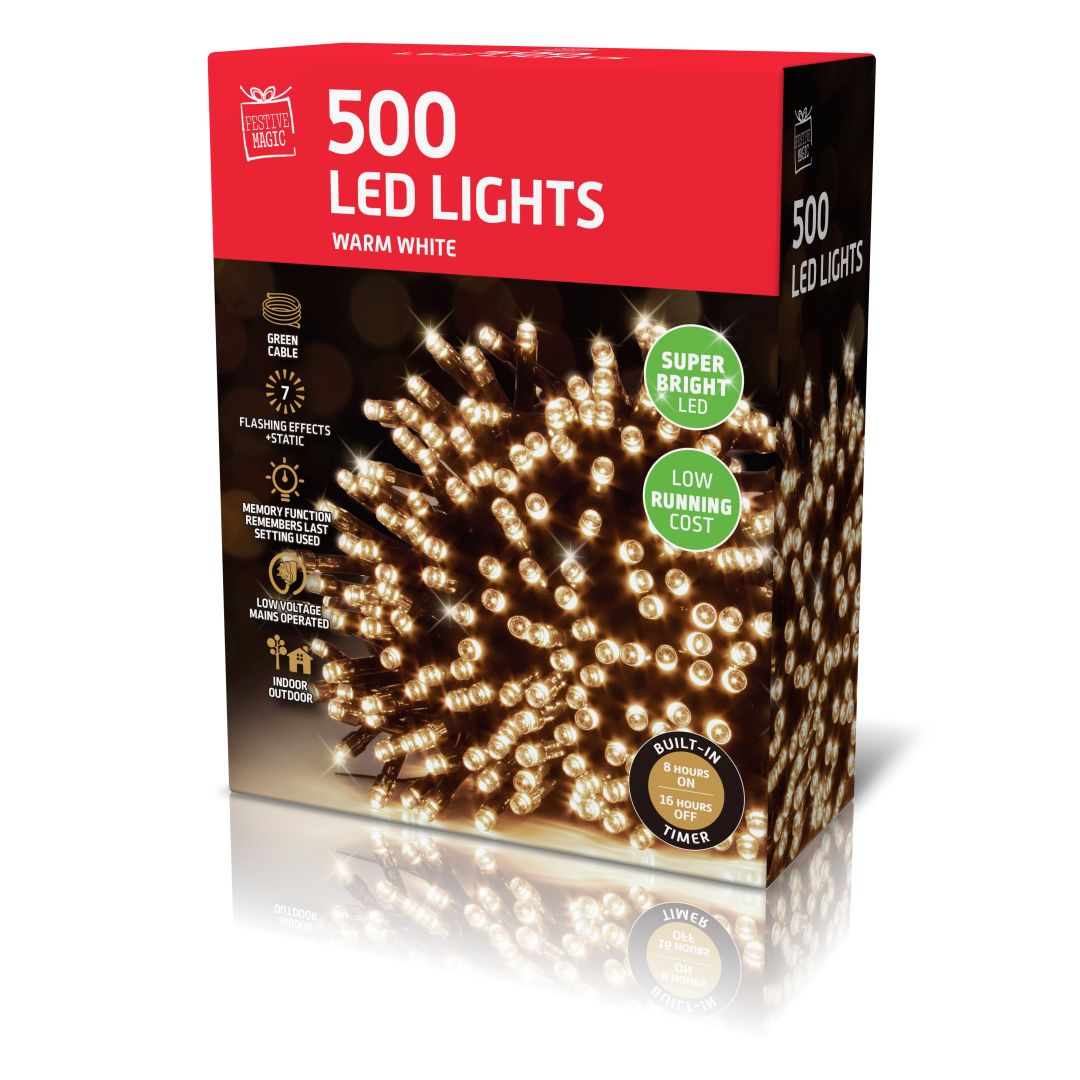 LED Lights 500 Timer Warm White