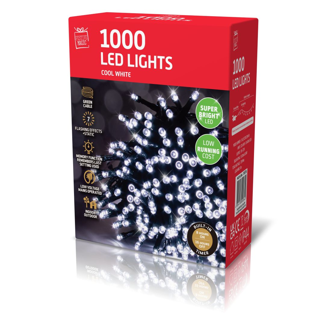 LED Lights 1000 Timer Cool White