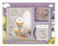 Communion Gift Set Hardback Book/Rosary/Brooch - Tiger Feet Ireland