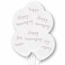 6ct Latex Balloons 11" Happy Anniversary - Tiger Feet Ireland