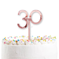 Cake Topper Rose Gold 30th Birthday - Tiger Feet Ireland