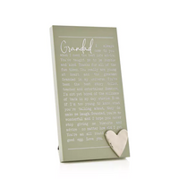 Moments Standing Plaque Grandad - Tiger Feet Ireland