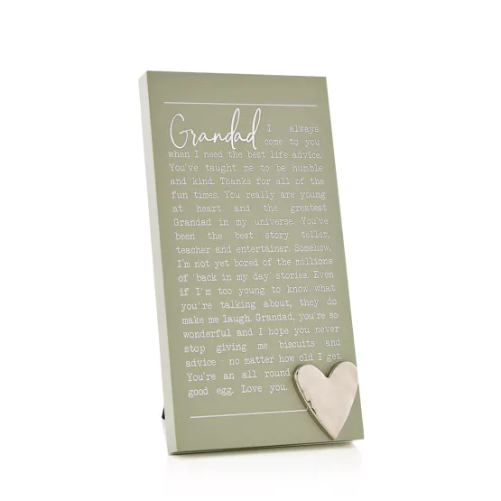 Moments Standing Plaque Grandad - Tiger Feet Ireland