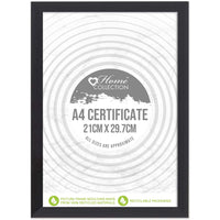 Photo Frame Camb Black A4 Certificate - Tiger Feet Ireland