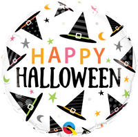 Foil Balloon 18" Round Witches Hats Patter - Tiger Feet Ireland