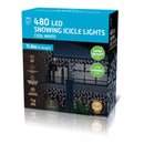 LED Snowing Icicle Lights 480 White