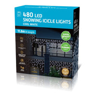 LED Snowing Icicle Lights 480 White