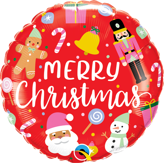 Foil Balloon 18" Round All Things Christmas